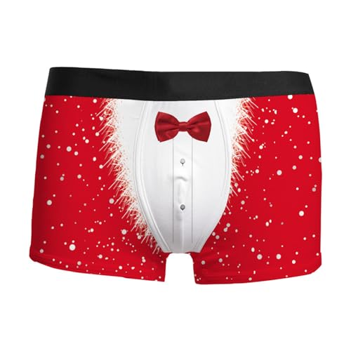 Weihnachten Boxershorts Herren Lustig Druck Weihnachts Unterhosen Christmas Motiv Boxershorts Männer Unterwäsche Mode Trend Unterhose Winter Retroshorts Geschenke Weihnachtsmann Kostüm von Generisch