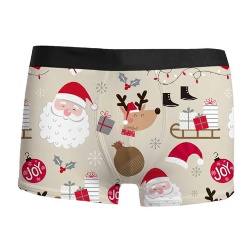 Weihnachten Boxershorts Herren Lustig Druck Unterhosen Leicht Bequeme Boxer Weich Luftig Retroshorts Mode Trend Unterhose Männer Geschenke von Generisch