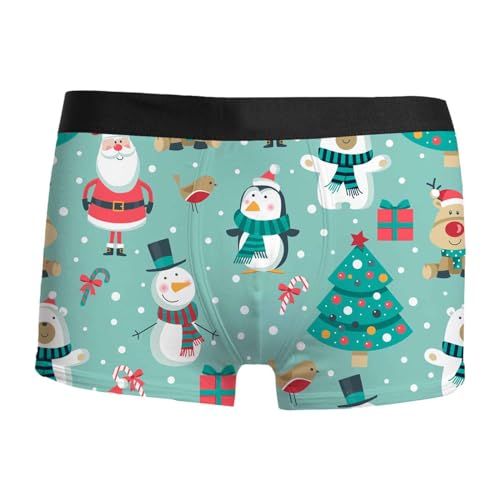 Weihnachten Boxershorts Herren Lustig Druck Weihnachts Unterhosen Leicht Bequeme Boxer Weich Luftig Retroshorts Mode Trend Unterhose Männer Weihnachts Geschenke von Generisch