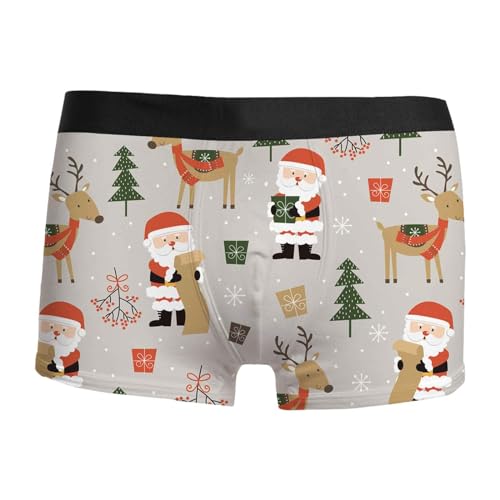 Weihnachten Boxershorts Herren Lustig Druck Unterhosen Leicht Bequeme Boxer Weich Luftig Retroshorts Mode Trend Unterhose Männer Geschenke von Generisch