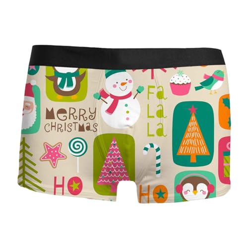Weihnachten Boxershorts Herren Lustig Druck Weihnachts Unterhosen Leicht Bequeme Boxer Weich Luftig Retroshorts Mode Trend Unterhose Männer Weihnachts Geschenke von Generisch