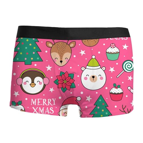 Weihnachten Boxershorts Herren Lustig Druck Unterhosen Leicht Bequeme Boxer Weich Luftig Retroshorts Mode Trend Unterhose Männer Geschenke von Generisch