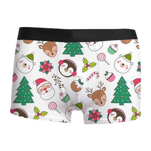 Weihnachten Boxershorts Herren Lustig Druck Unterhosen Leicht Bequeme Boxer Weich Luftig Retroshorts Mode Trend Unterhose Männer Geschenke von Generisch
