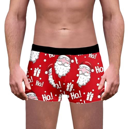 Weihnachten Boxershorts Herren Lustig Druck Weihnachts Unterhosen Leicht Bequeme Boxershorts Weich Luftig Retroshorts Mode Trend Unterhose Winter Männer Weihnachts Geschenke Kostüm von Generisch
