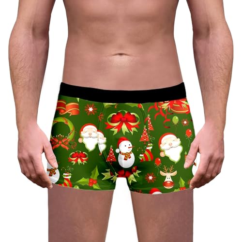 Weihnachten Boxershorts Herren Lustig Druck Weihnachts Unterhosen Leicht Bequeme Boxershorts Weich Luftig Retroshorts Mode Trend Unterhose Winter Männer Weihnachts Geschenke Kostüm von Generisch