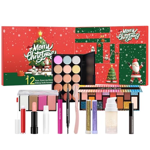 Weihnachten Countdown Kalender Make-up - 12 Tage Frauen Countdown Kalender Weihnachten 2024 - Urlaub Kosmetik Kit für Schwestern Mädchen Frauen Damen Frauen Frauen Schönheit Enthusiasten Make-up von Generisch