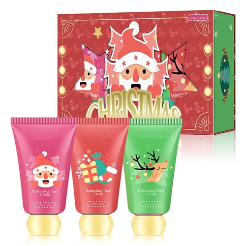 Weihnachten Handcreme Set, Mini Handcreme, 3 Stück Fragrance Hand Cream, Hand Feuchtigkeitscreme für Raue, Sanfte Pflegecreme für Trockene Hände, Kleine Weihnachtsgeschenke für Männer Frauen Weihnachten Handcreme Set, Mini Handcreme, 3 Stück Fragrance Hand Cream, Hand Feuchtigkeitscreme für Raue, Sanfte Pflegecreme für Trockene Hände, Kleine Weihnachtsgeschenke für Männer Frauen von Generisch