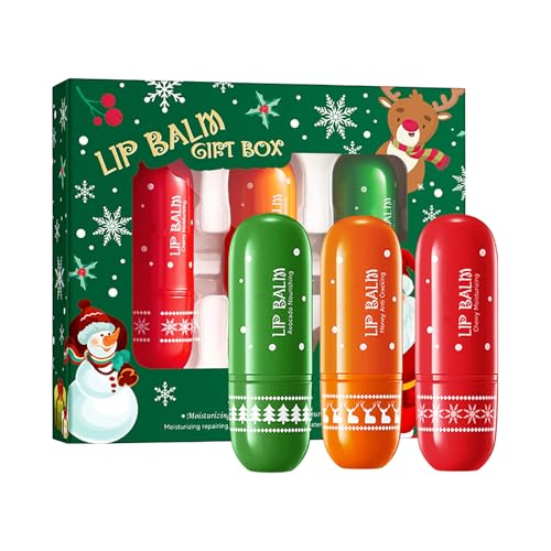Weihnachten Handcreme Set, Mini Handcreme Lippenbalsam, Hand Cream, Lippenpflege, Handcreme für Sehr Trockene Hände, Kleine Weihnachtsgeschenke Familie und Freunde, Lippenbalsam-Handcreme-Set von Generisch