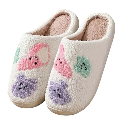 Weihnachten Hausschuhe Damen, Schuhe Winter Plüsch Wärme Pantoffeln Weihnachten Flauschigen Leichte Freizeit Slipper Rutschfeste Slides Casual Kuschelig Pantoletten Drinnen Draußen von Generisch