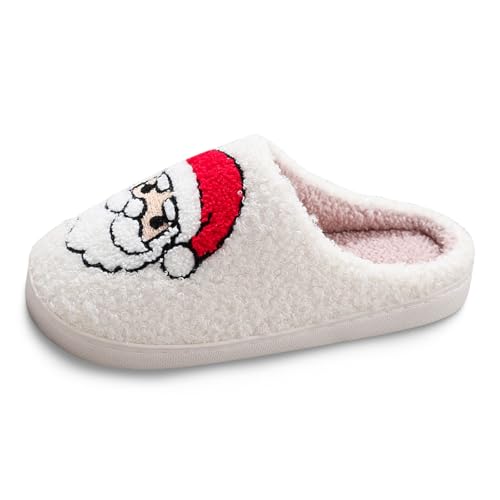 Weihnachten Hausschuhe Damen Winter Filzpantoffeln Herren Warme Lustig Plüsch Hausschuhe Rutschfest Weihnachtspantoffeln Gefüttert Slippers für Outdoor/Indoor von Generisch
