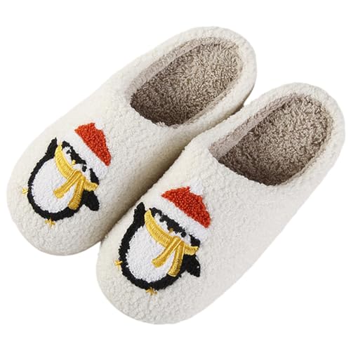 Weihnachten Hausschuhe Winter Damen Herren Plüsch Pantoffeln Weihnachtsmann Rentier Schneemann Bequem Wärme Slippers Lustige Hausschuhes für Weihnachts Winterschuhe Wärmeschuhe von Generisch