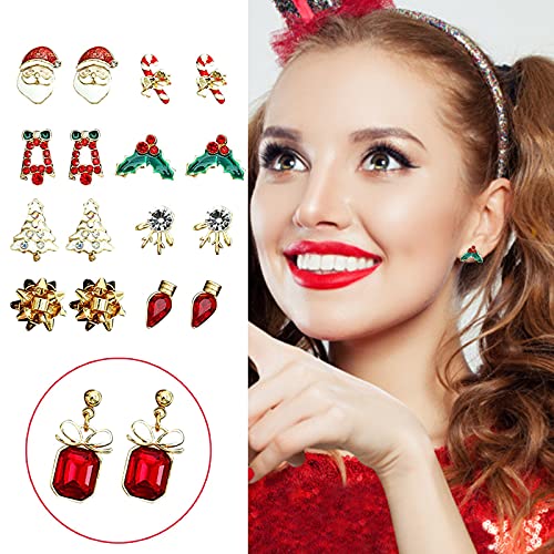 Weihnachten Ohrstecker Stick man Weinglas Ohrringe Weihnachten Weihnachtsschmuck (AS shown, One Size) von Generisch