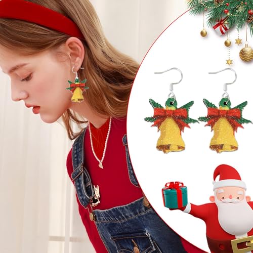 Weihnachten Ohrstecker und Anhänger für festliche Weihnachtsohrringe Süße Weihnachtsgeschenke (B, 6X3cm) von Generisch