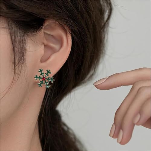 Weihnachten Schmuck Farbige Weihnachtsbaumohrringe Ohrringe für Frauen Retro Alle Weihnachten Ohrringe (A, One Size) von Generisch