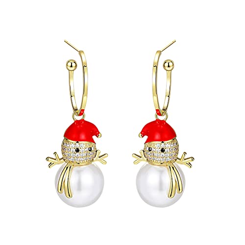 Weihnachten Weihnachtsohrringe Schmuck, Weihnachtsgeschenke für Frauen, Teenager, Mädchen, Glocke, Weihnachtsmann, Schneeflocke Weihnachten Ohrstecker (K, One Size) von Generisch
