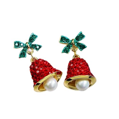 Weihnachten Weihnachtsohrringe Schmuck, Weihnachtsgeschenke für Frauen, Teenager, Mädchen, Glocke, Weihnachtsmann, Schneeflocke Weihnachten Ohrstecker (RD1, One Size) von Generisch