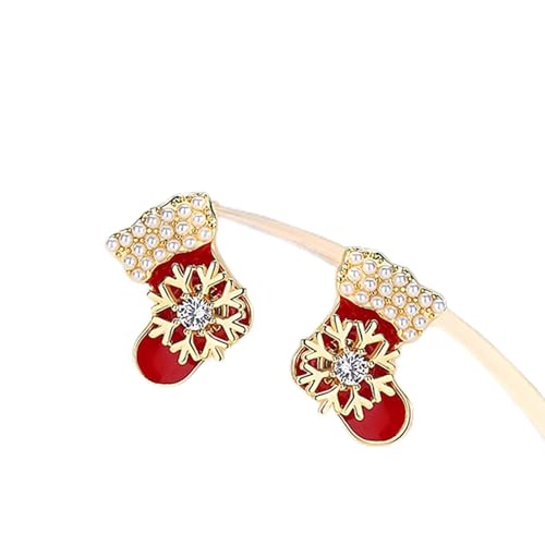 Weihnachten Weihnachtsohrringe Schmuck, Weihnachtsgeschenke für Frauen, Teenager, Mädchen, Glocke, Weihnachtsmann, Schneeflocke Weihnachten Ohrstecker (RD2, One Size) von Generisch
