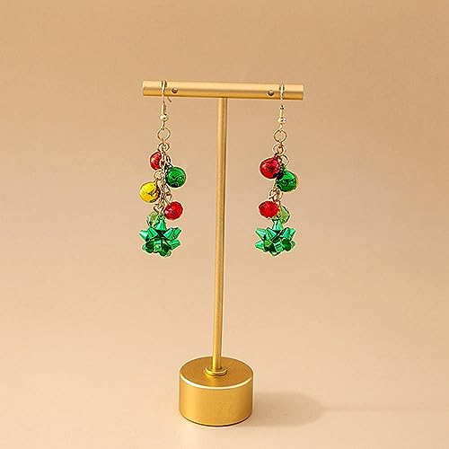 Weihnachten Weihnachtsohrringe kreative einfache bunte Glocke Quaste Ohrringe Weihnachten Karneval Ohrringe Santa Schneemänner Krücke (C, One Size) von Generisch