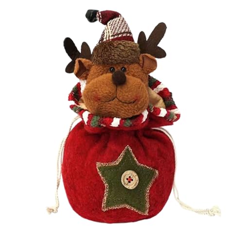 Weihnachtliche Gestrickte Beutel | Weihnachtssacke - Santa Rentier Wiederverwendbarer Verpackungsbeutel Dekoration Kinder Sussigkeiten Verpackung von Generisch