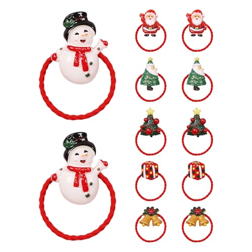 Weihnachtliche Haaraccessoires, 12 Stücke Mädchen Weihnachtsmänner Haarbänder Elastisch, Festliche Accessoires Für Frauen Kinder Familien Töchter Freunde von Generisch