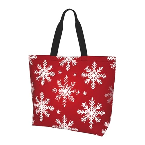 Weihnachtliche Schneeflocken Tote Bag Damen Schulterhandtaschen Xmas Galaxy Einkaufstasche Wasserabweisend Große Handtasche mit Innentasche für Arbeit Reise Schule von Generisch