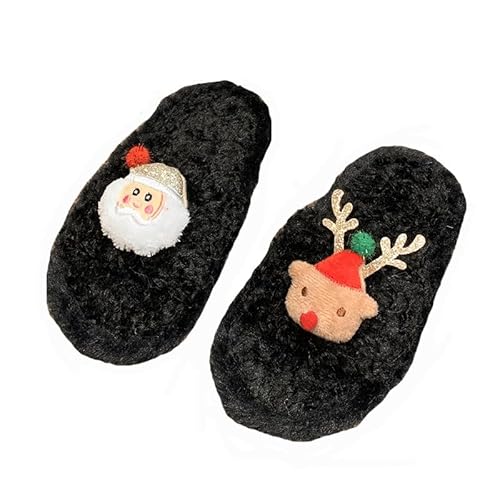 Weihnachts Barfussschuhe Kinder Offener Hausschuhe Mädchen Rutschfest Pantoletten Warme Slippers Weiche Plüsch Freizeitschuhe Leichte Kawaii Filzpantoffeln Zu Hause von Generisch