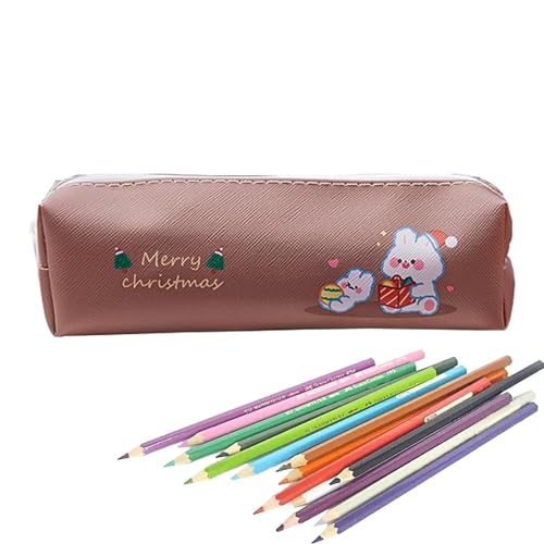 Weihnachts-Bleistifttasche,Süßes Federmäppchen mit Reißverschluss - Mehrzweck-Schreibwarentasche, Festliche Stifttasche für Reisen, Stifte, Telefone von Generisch