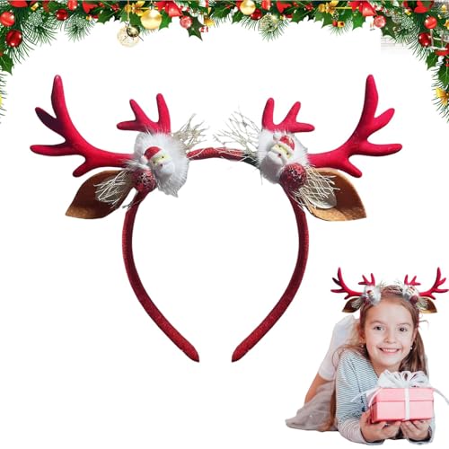 Weihnachts-Elchgeweih Stirnband | dekoratives Weihnachts-Haarband | Weihnachts-Haarreifen für Urlaub, niedliche Cosplay-Kopfbedeckung, Make-up-Stirnband von Generisch