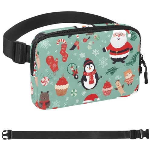 Weihnachts-Elemente-1 Crossbody-Bauchtasche für Damen und Herren, Gürteltasche für Reisen, Freizeit, Spazierengehen, Laufen, Wandern, Radfahren, Mehrfarbig 09, 1.5x9.0x5.9in/4x23x15cm von Generisch