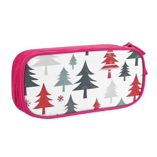 Weihnachts-Federmäppchen für Jungen und Mädchen, bunter Baum, große Stifttasche, Schreibtisch-Organizer, Federmäppchen für Schule, Büro, Make-up-Tasche mit Reißverschluss, blau, 21x5x10.5cm von Generisch