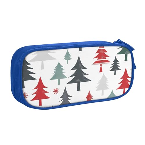 Weihnachts-Federmäppchen für Jungen und Mädchen, bunter Baum, große Stifttasche, Schreibtisch-Organizer, Federmäppchen für Schule, Büro, Make-up-Tasche mit Reißverschluss, rose, 21x5x10.5cm von Generisch