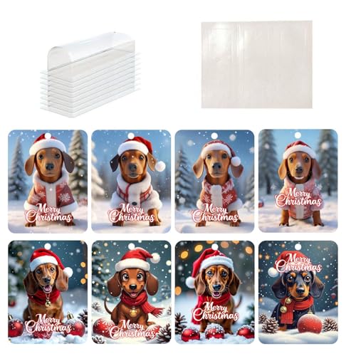 Weihnachts-Geldhalter, Karten, Cartoon-Hunde-Geldhalter, Bargeld, lustige Weihnachtsanhänger mit Umschlägen, Urlaubsschmuck für den Weihnachtsbaum von Generisch