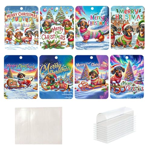 Weihnachts-Geldhalter,Weihnachts-Geldhalter,8 Stück Hunde-Geldkarten-Geldhalter | Lustige Feiertagsschmuck-Weihnachtsanhänger mit Umschlägen für Geld von Generisch