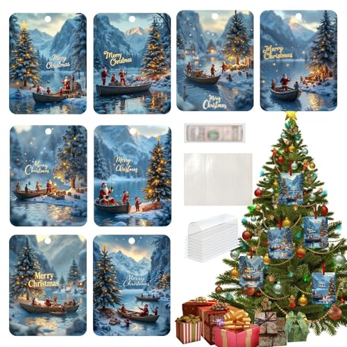 Weihnachts-Geldhalter,Weihnachts-Geldhalter - 8 Stück Geldkarten Geldhalter - Cash Christmas Ornaments Weihnachtszubehör mit Umschlägen für den Weihnachtsbaum von Generisch