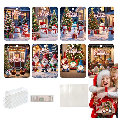 Weihnachts-Geldhalter für Bargeld, Weihnachts-Geldkarten | Tier-Geldklammer für Bargeld - 5,12 x 3,94 Zoll große Geldkarten, lustige Weihnachtsdekorationen für Türen, Veranden, Zäune von Generisch