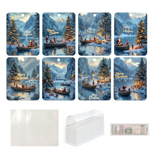 Weihnachts-Geldkarten,Weihnachts-Geldkarten,Drachen-Geldkarten, 8 Stück, Geldhalter - Weihnachtsschmuck mit Umschlägen, niedliches Weihnachtszubehör für den Weihnachtsbaum von Generisch