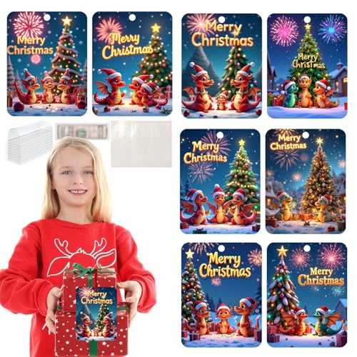 Weihnachts-Geldkarten,Weihnachts-Geldkarten | -Drache 8 Stück Geldkarten Geldhalter - Weihnachtszubehör mit Umschlägen, Bargeld, niedlichen Weihnachtsschmuck für Geld von Generisch