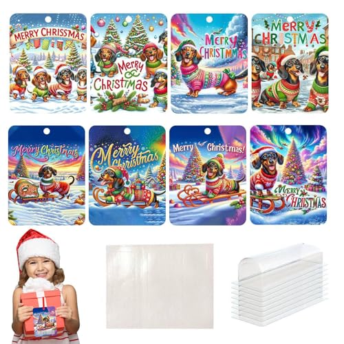 Weihnachts-Geldkarten,Weihnachts-Geldkarten - Geldhalter Cartoon-Hund-Geldkarten,Lustige Feiertagsschmuck-Weihnachtsanhänger mit Umschlägen für Geld von Generisch