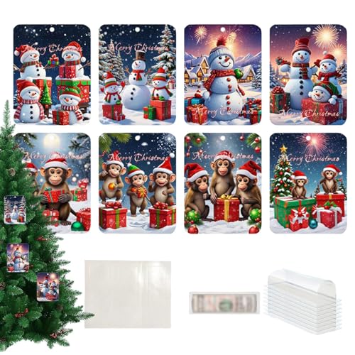 Weihnachts-Geldkarten,Weihnachtskarten-Geldhalter | Klassische Weihnachts-Geldklammern | 13 x 10 cm großer, klassischer Weihnachtsbaumschmuck, lustige Geldbeutel für Familie, Freunde, Kollegen und Nac von Generisch