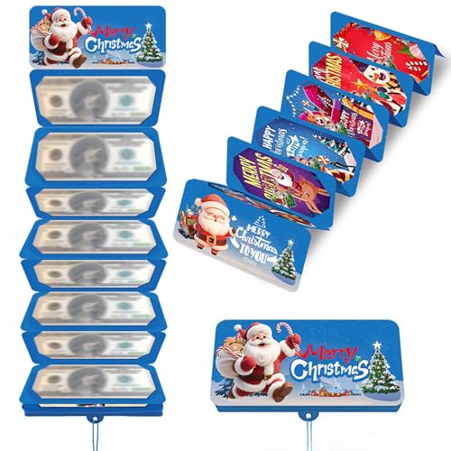 Weihnachts-Geldumschlag für Bargeld – Geldhalter mit 6 Fächern für Bargeld, Überraschungskartenhalter für Weihnachten, DIY Urlaub Geldkarte für Geld Halter für Frauen Männer Mädchen Jungen Mama Papa von Generisch