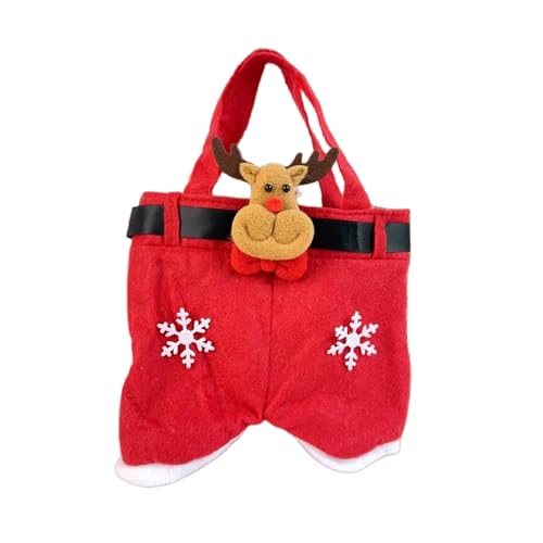 Weihnachts-Geschenktüten, Weihnachtsmann-Hose, Süßigkeitentüten, Weinflaschen-Geschenktüten mit Griffen, Weihnachts-Weinflaschen-verzierte Süßigkeitenkörbe (Brauner Elch, M), Brauner Elch, M, Niedlich von Generisch