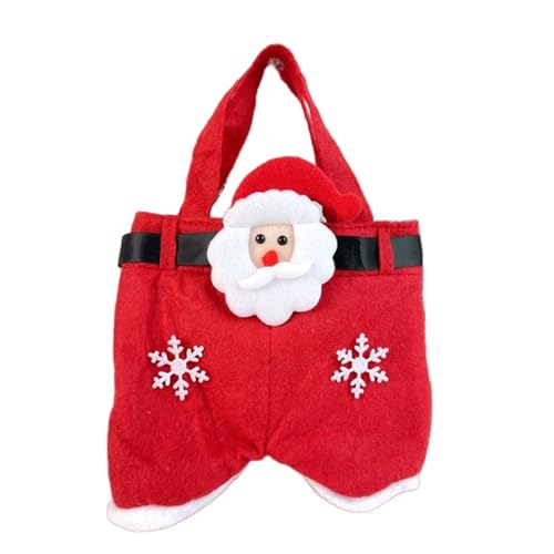 Weihnachts-Geschenktüten, Weihnachtsmann-Hose, Süßigkeitentüten, Weinflaschen-Geschenktüten mit Griffen, Weihnachts-Weinflaschen-verzierte Süßigkeitenkörbe (Geschenktüte B, L), Geschenktasche B, L, von Generisch