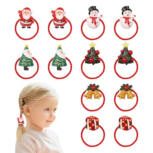 Weihnachts Haargummis | 12er Set Weihnachts Haargummis Für Mädchen - Elastische Schnur Großpackung Accessoires Für Feiertage Kinder Frauen Liebhaber Familien Mädchen Tochter von Generisch
