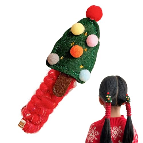 Weihnachts-Haargummis – Schleifen-Haargummi, Weihnachtsmuster, Weihnachts-Haargummis, Kinder-Schleifen, Haarspangen, Haarspangen für Kinder und Erwachsene, Weihnachts-Haarschmuck für Mädchen von Generisch