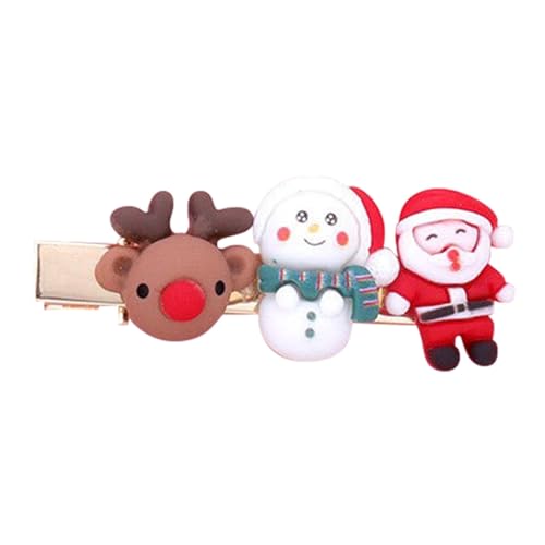 Weihnachts-Haarnadel, Weihnachts-Hirsch, Schneemann, hochwertige Frisur, Weihnachten, Neujahr, Kopfschmuck, Clip-Set, Armreif, Haarspange, Haarspange für Mädchen (C, Einheitsgröße) von Generisch