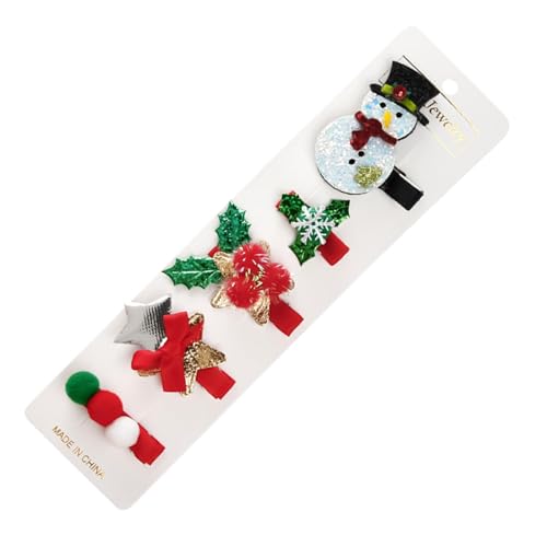 Weihnachts Haarschmuck für Mädchen, Set Mit 5 Niedlichen Weihnachts Haarspangen, Dekorative Haarnadeln für Haare, Weihnachtliche Haarnadeln, Weihnachts Haarschleifen für Weihnachtsfeiern Frauen von Generisch