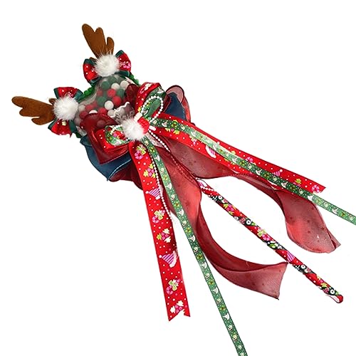 Weihnachts-Haarspange mit Hut/Hirschgeweih, handgefertigte Haarspangen für Damen, Haar-Accessoires von Generisch