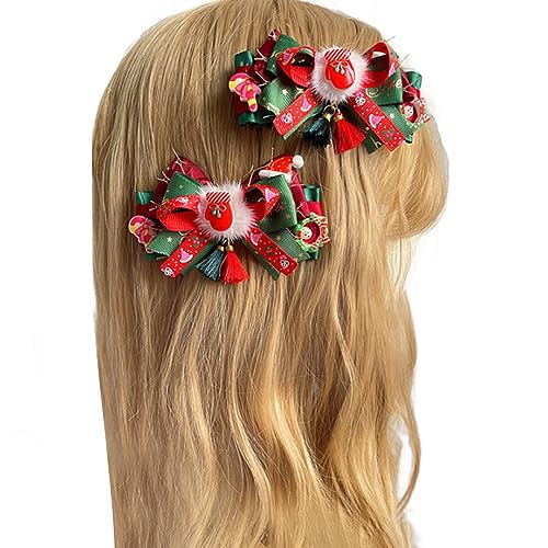 Weihnachts-Haarspange mit Hut/Hirschgeweih, handgefertigte Haarspangen für Damen, Haar-Accessoires von Generisch