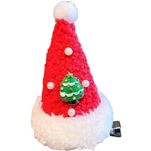 Weihnachts-Haarspangen,Weihnachts-Haarnadeln für Frauen | Perlen Weihnachtsmütze Haarnadel Dekor - Leichter Haarschmuck für Mottopartys, Familienfeiern, Schulaktivitäten, Partys mit Freunden von Generisch