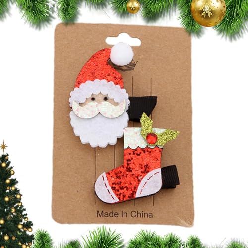 Weihnachts-Haarspangen-Set,Weihnachts-Haarnadel-Set | Niedliches Weihnachts-Entenschnabel-Clip-Set - Haardekorationswerkzeug in leuchtenden Farben für Schulaktivitäten, Partys mit Freunden, Festivalve von Generisch